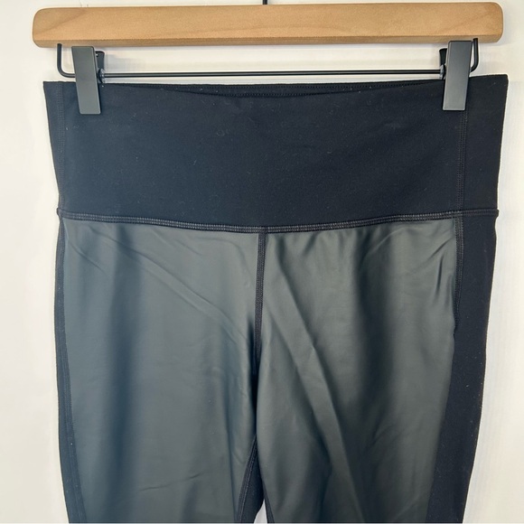 Athleta Gleam Tight 2.0 Leggings, Size Small, Black Faux Leather Front - Picture 4 of 7